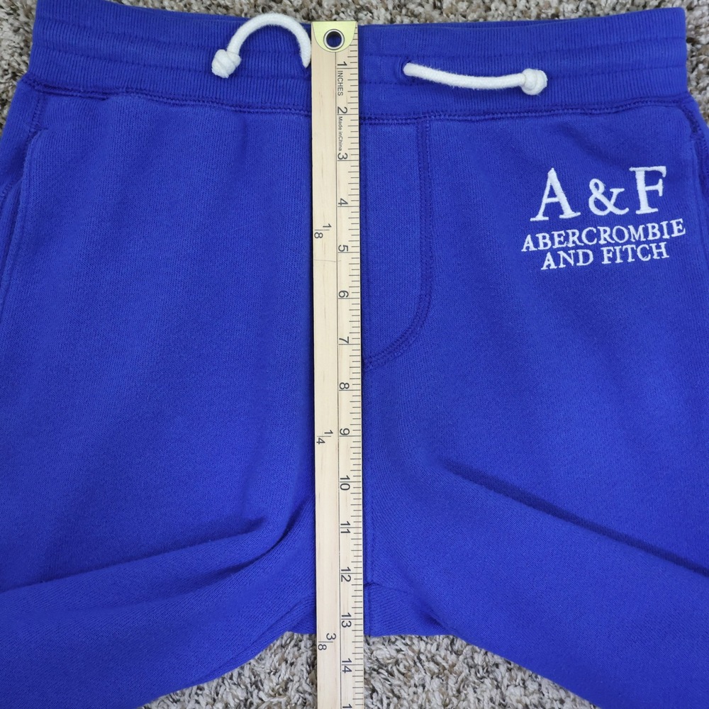 Abercrombie & Fitch‎ Logo Embroidered Sweatpants XS Royal Blue Fleece Joggers - Picture 7 of 11
